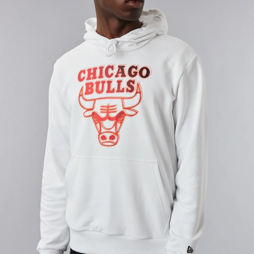 ΑΝΔΡΙΚΑ STREETWALK: NEW ERA CHICAGO BULLS NBA NEON FADE WHITE HOODIE ...